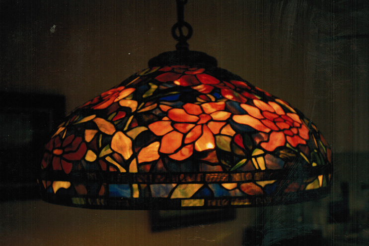 22 Inch Peony Tiffany Reproduction Hanging Lamp